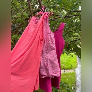 Three pink tank top bundle two mediums one small (fits like a medium tho)